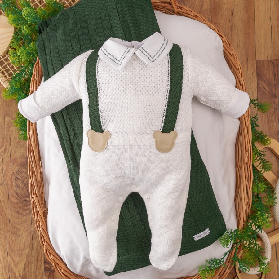   Saída de Maternidade Suspensório - Verde Militar